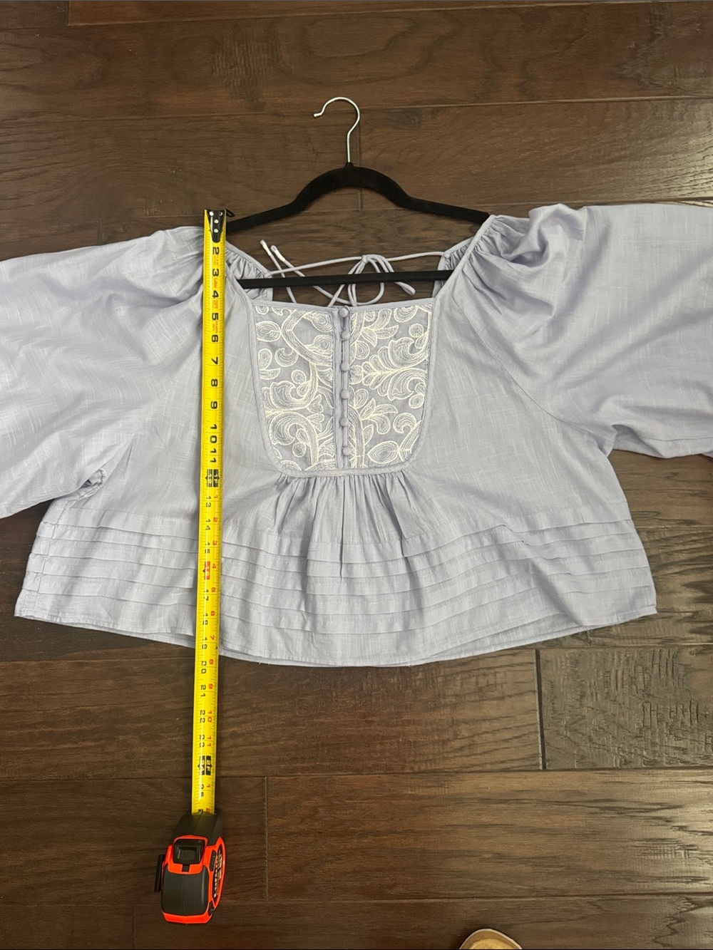 Anthropologie Blouse Lavender Large Cotton Embroidered Peasant Blouse - Picture 11 of 11